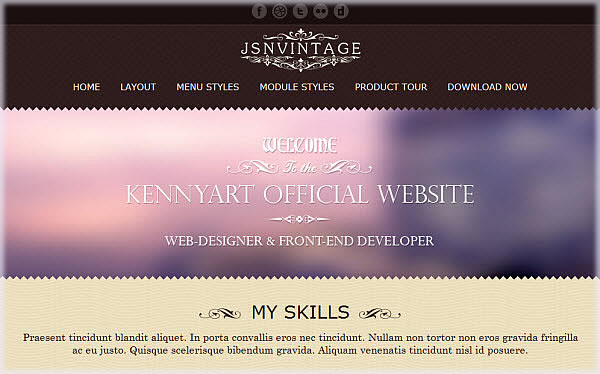 Free Joomla 3.0 template JSN Vintage