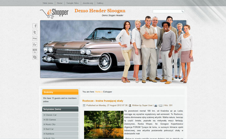 Free Joomla 3.0 template Eshopper