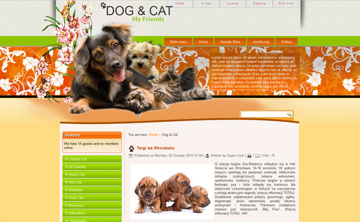 Free Joomla 3.0 template pets